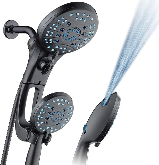 Transform Your Shower Experience with the Aquacare High Pressure Handheld/Rain Shower Head Combo - 50 Modes, Adjustable Arm, and Anti-Clog Nozzles in Elegant Oil Rubbed Bronze