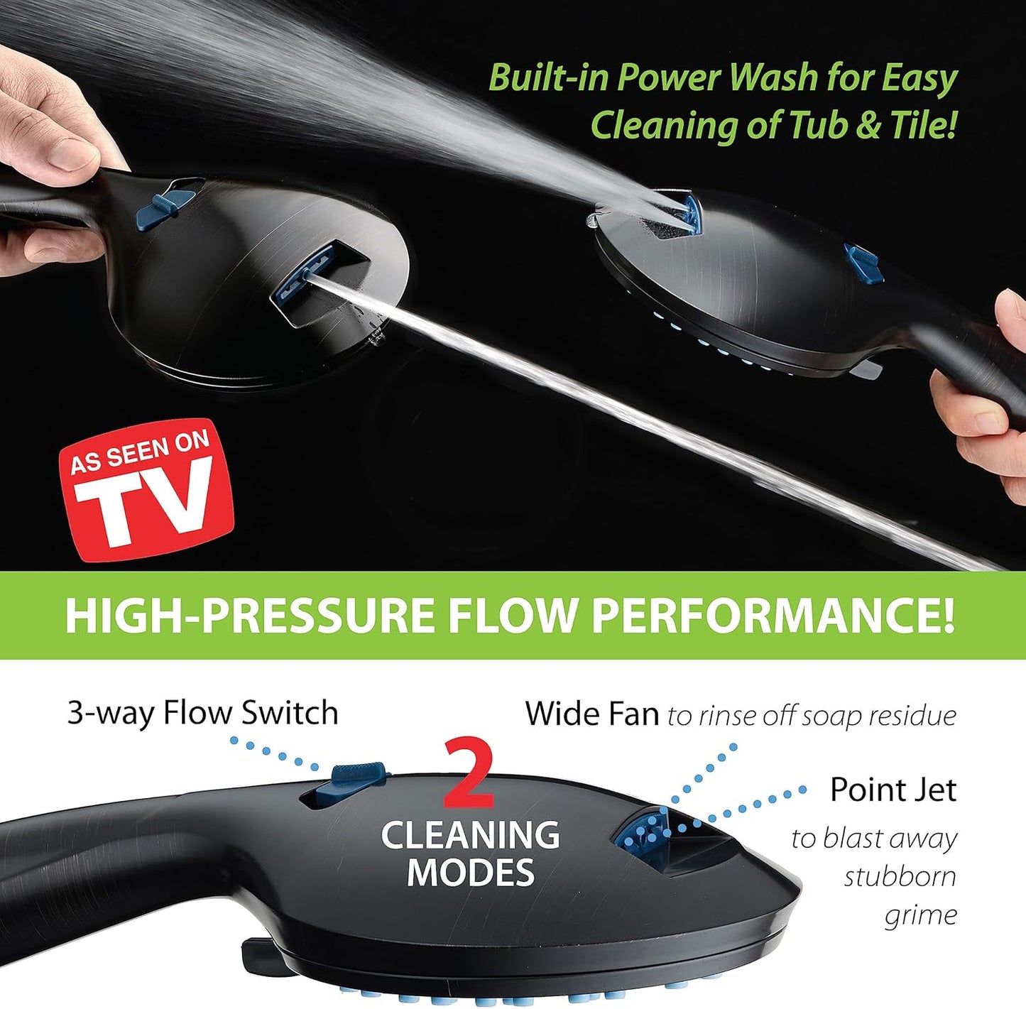 Transform Your Shower Experience with the Aquacare High Pressure Handheld/Rain Shower Head Combo - 50 Modes, Adjustable Arm, and Anti-Clog Nozzles in Elegant Oil Rubbed Bronze