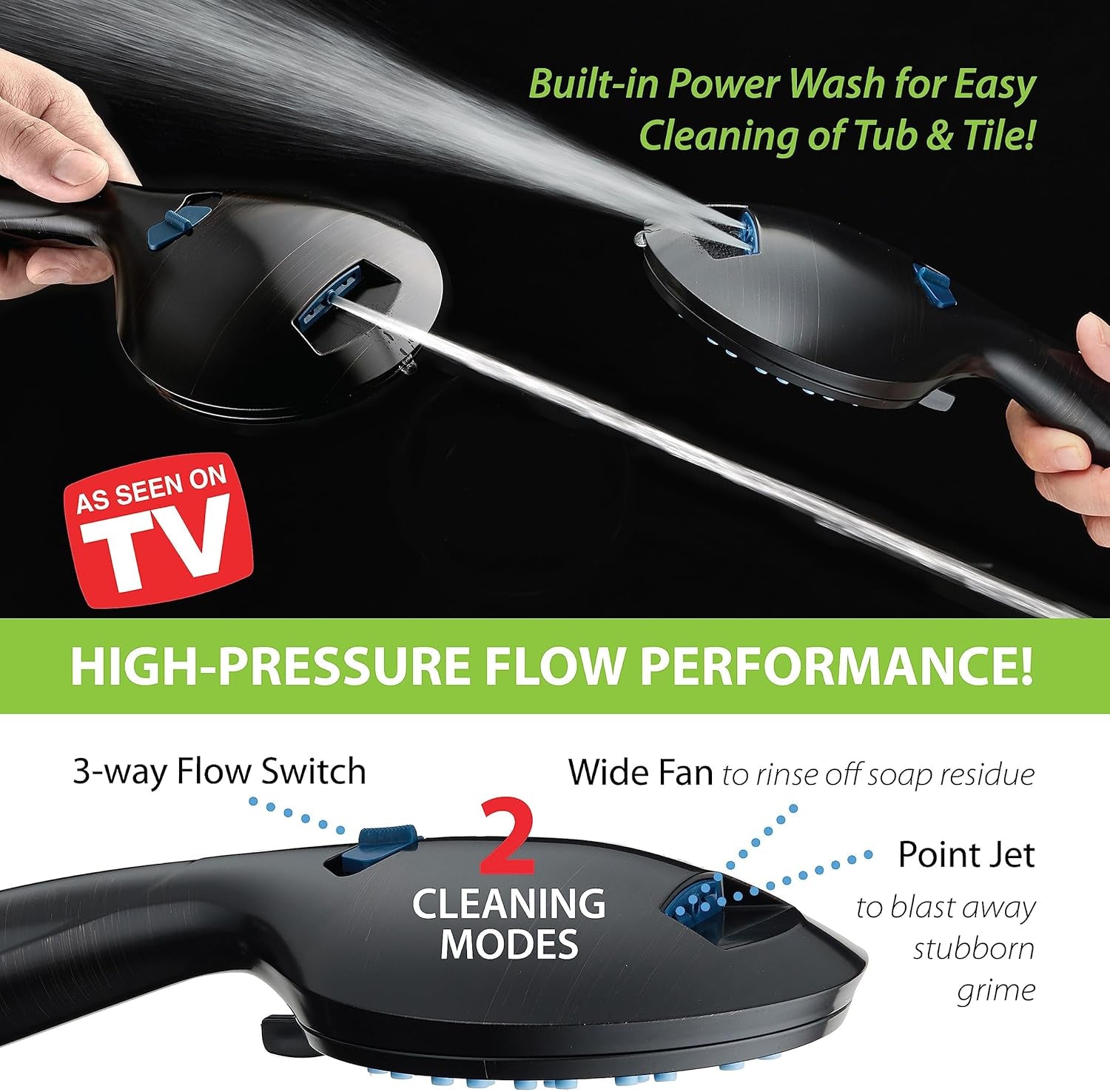 Transform Your Shower Experience with the Aquacare High Pressure Handheld/Rain Shower Head Combo - 50 Modes, Adjustable Arm, and Anti-Clog Nozzles in Elegant Oil Rubbed Bronze