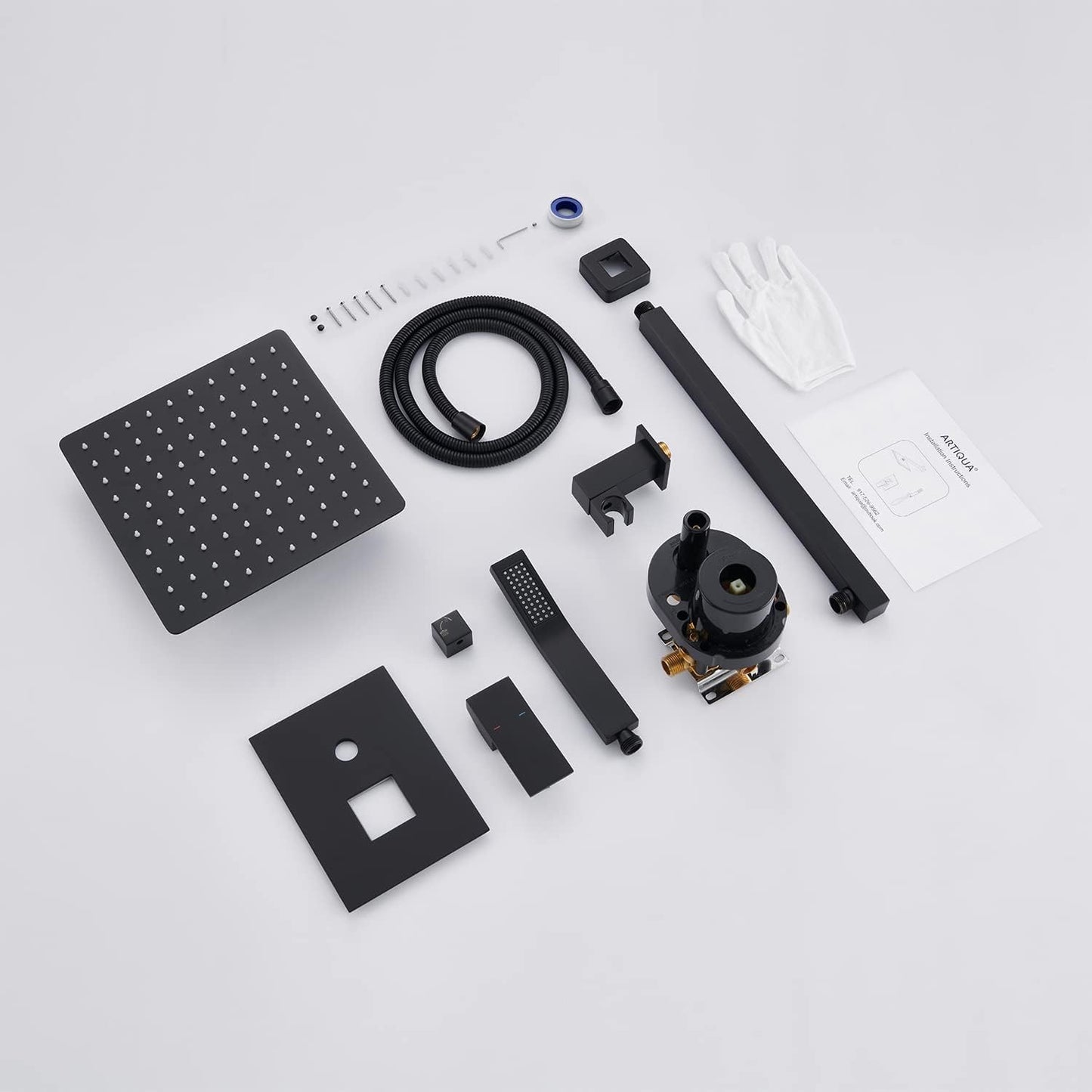 Transform Your Shower Experience with the 10-Inch Black Rain Shower Combo Set - Wall Mounted Bathroom Faucet with Hand Shower