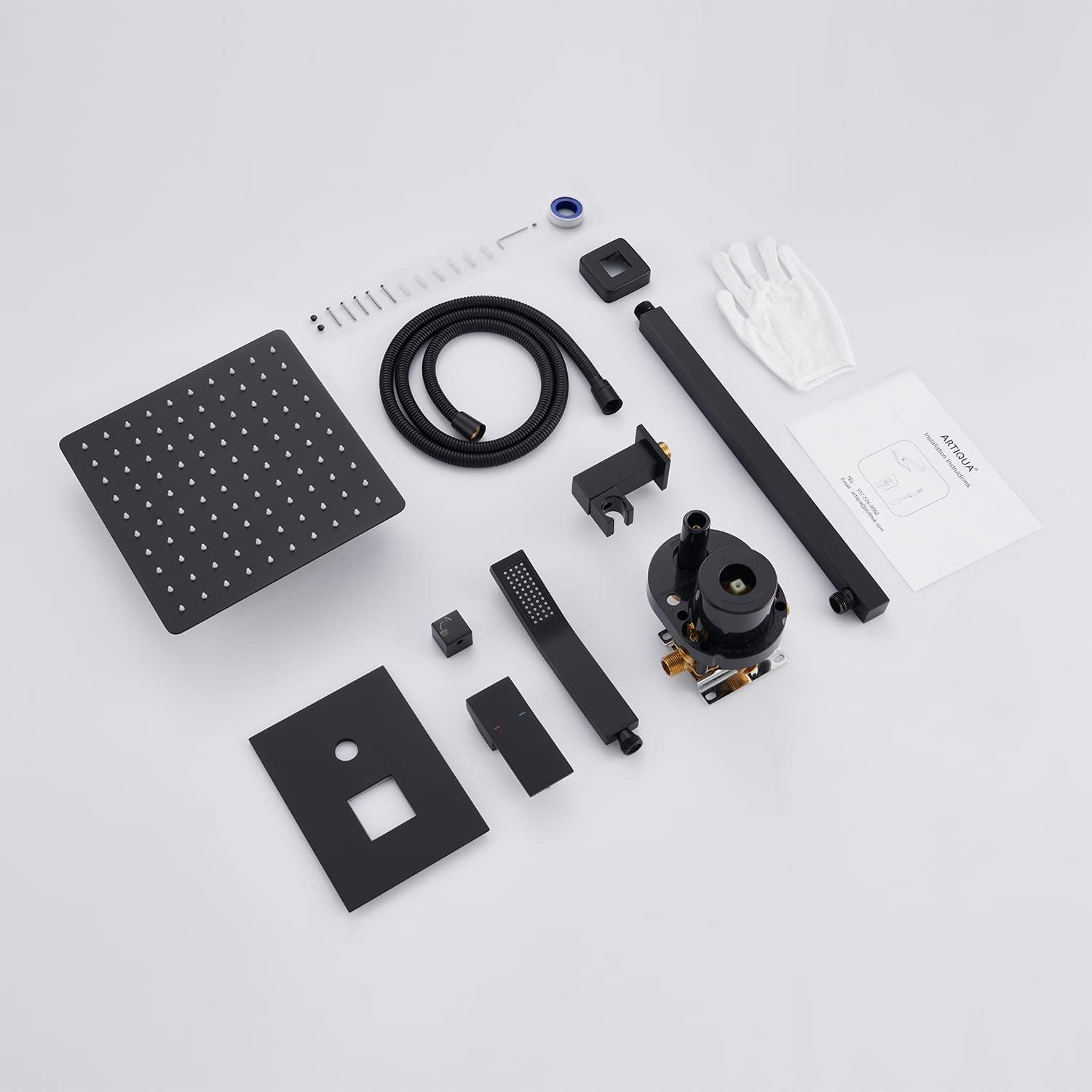 Transform Your Shower Experience with the 10-Inch Black Rain Shower Combo Set - Wall Mounted Bathroom Faucet with Hand Shower