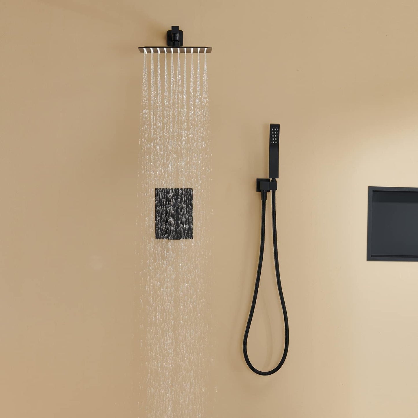 Transform Your Shower Experience with the 10-Inch Black Rain Shower Combo Set - Wall Mounted Bathroom Faucet with Hand Shower