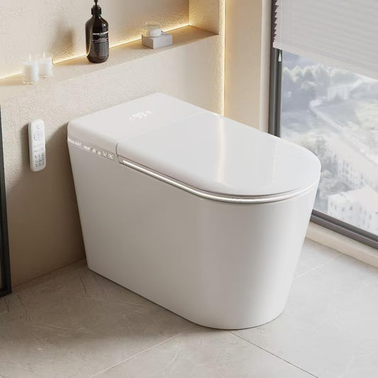 Experience Ultimate Luxury with the LOUPUSUO Smart Toilet: Heated Seat, Instant Warm Water, Remote Control Bidet, and Air Purification