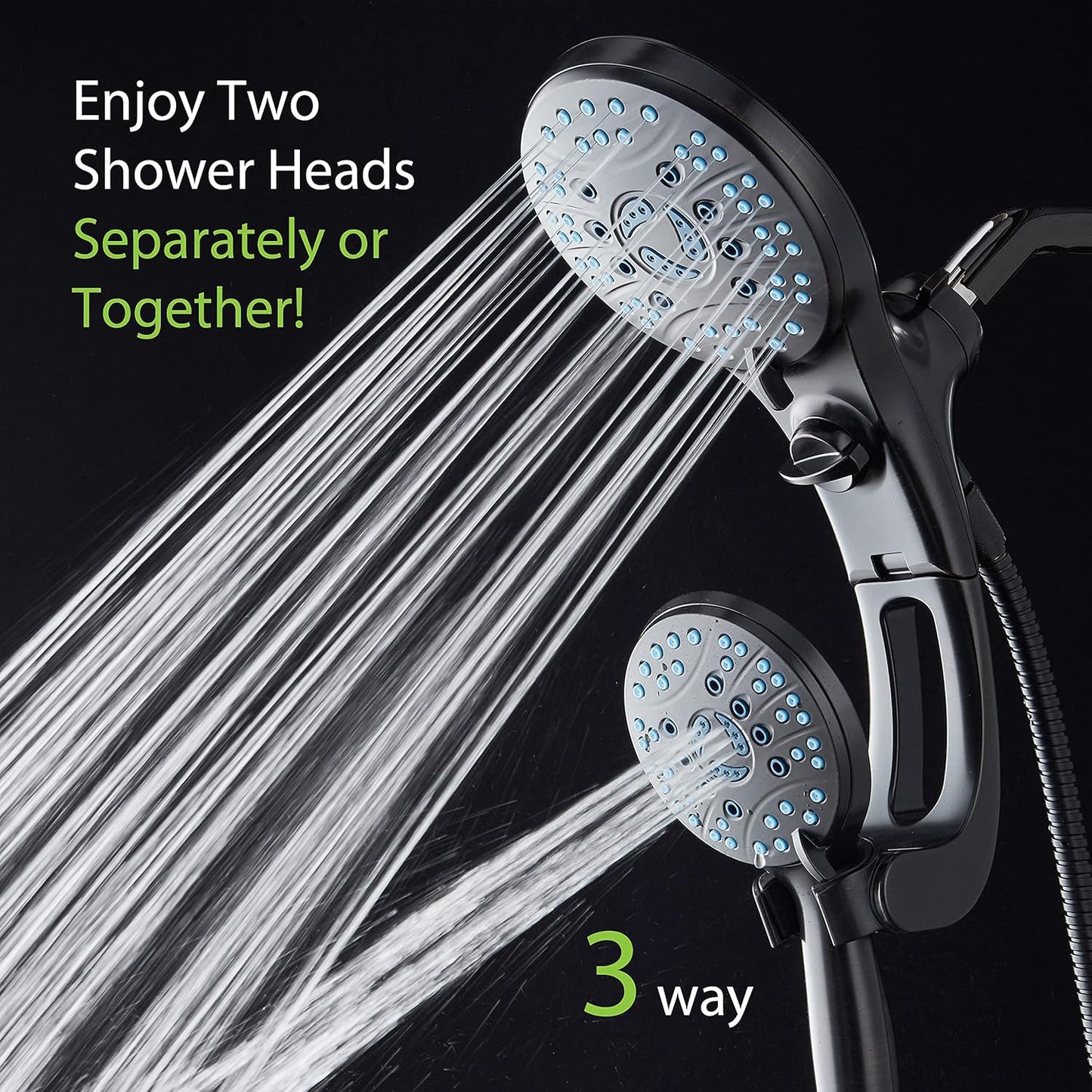 Transform Your Shower Experience with the Aquacare High Pressure Handheld/Rain Shower Head Combo - 50 Modes, Adjustable Arm, and Anti-Clog Nozzles in Elegant Oil Rubbed Bronze
