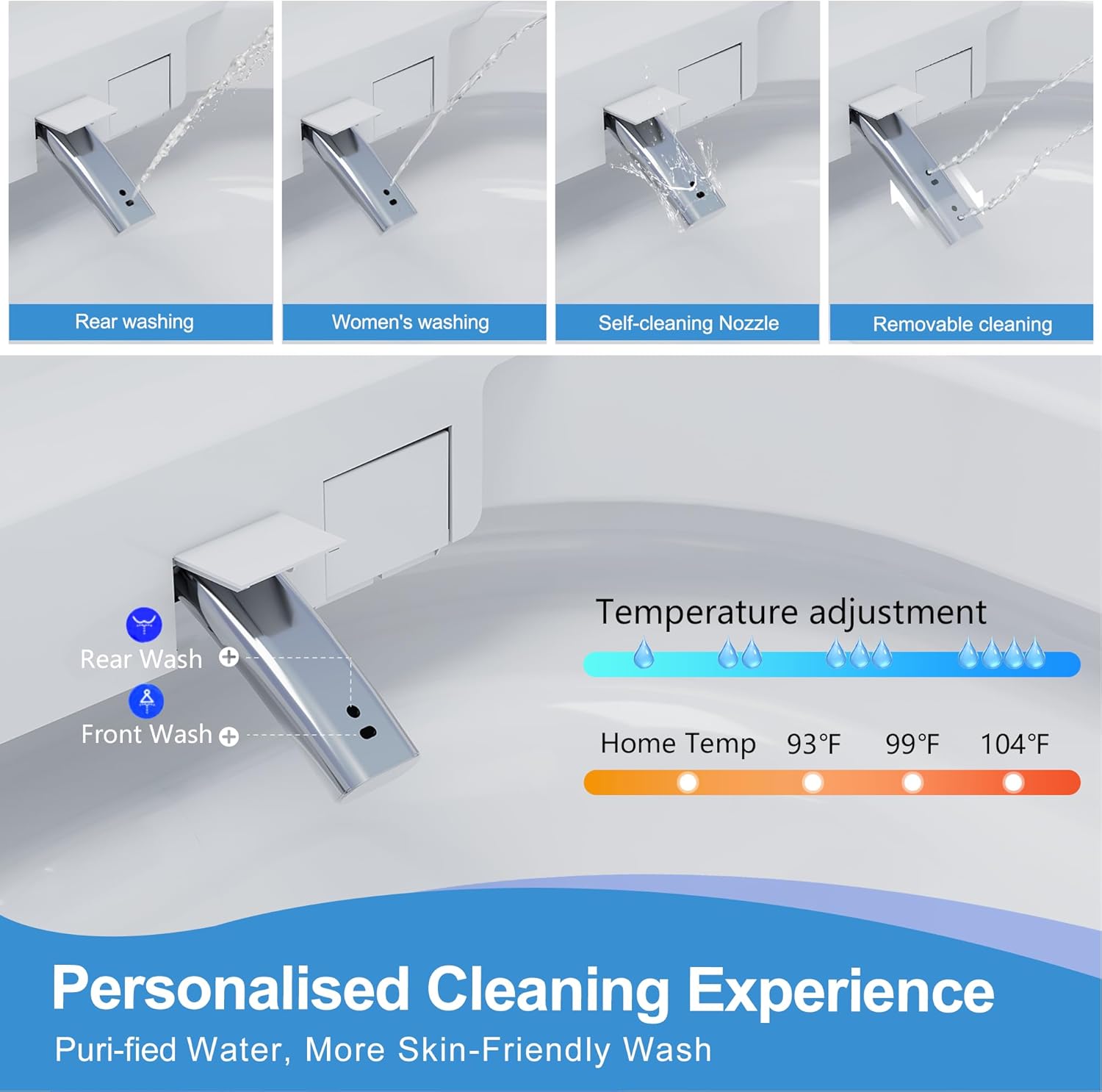 Experience Ultimate Luxury with the LOUPUSUO Smart Toilet: Heated Seat, Instant Warm Water, Remote Control Bidet, and Air Purification