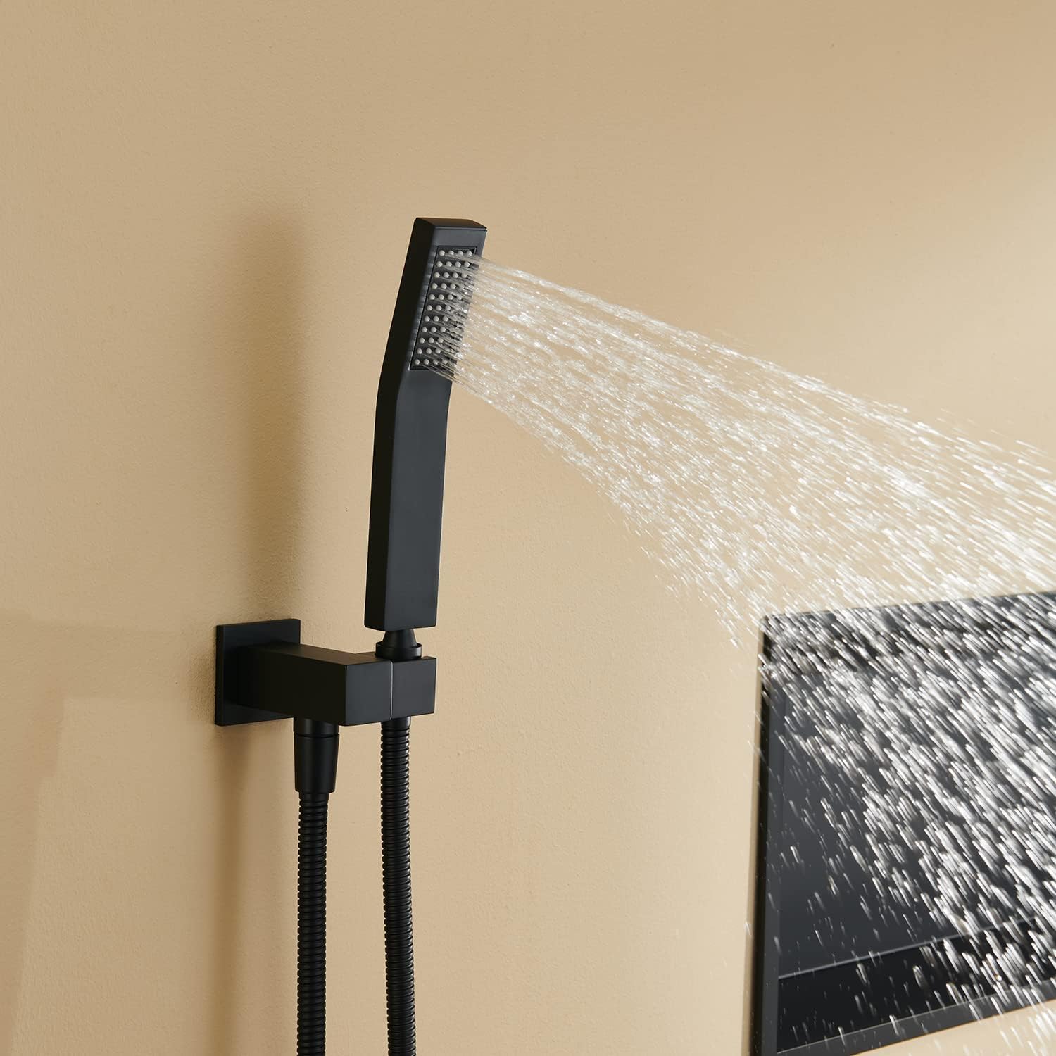 Transform Your Shower Experience with the 10-Inch Black Rain Shower Combo Set - Wall Mounted Bathroom Faucet with Hand Shower