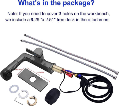 Transform Your Bathroom with the Modern LED Bathroom Faucet - Pull Out Sprayer & Temperature Display for Ultimate Convenience