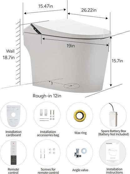Experience Ultimate Comfort with the ihatit IS-D10PRO Smart Toilet: Auto Open/Close, Heated Seat, and Advanced Bidet Features for a Luxurious Bathroom Upgrade