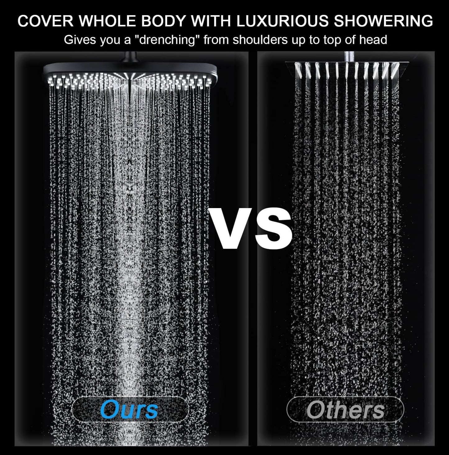 Experience Luxury with Our High-Pressure Rain Shower Head: Modern Handheld Spray Combo with 10 Versatile Settings and Magnetic Docking for Ultimate Comfort