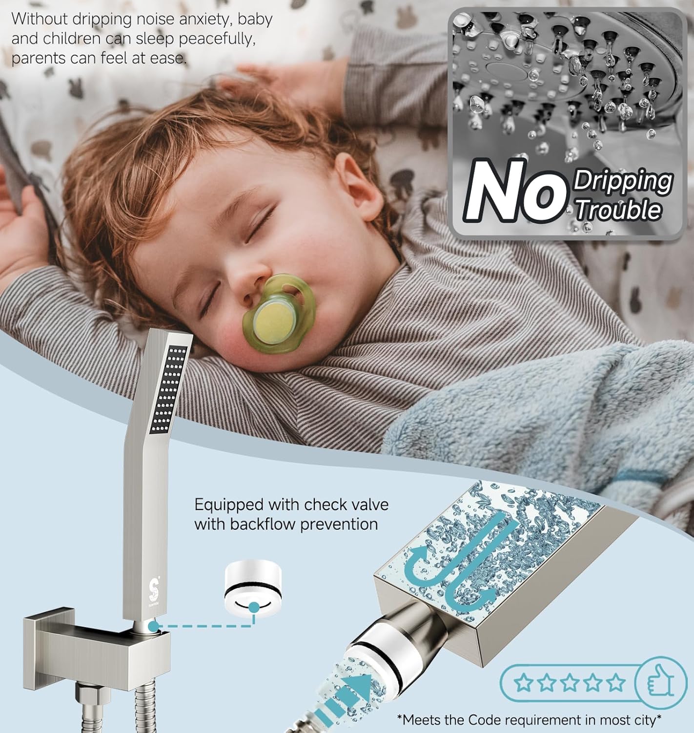 Indulge in Luxury with the 100℉ Thermostatic Shower System - 12" Brushed Nickel Rainfall Shower Head & Handheld Faucet Set with Shower Valve & Trim Kit