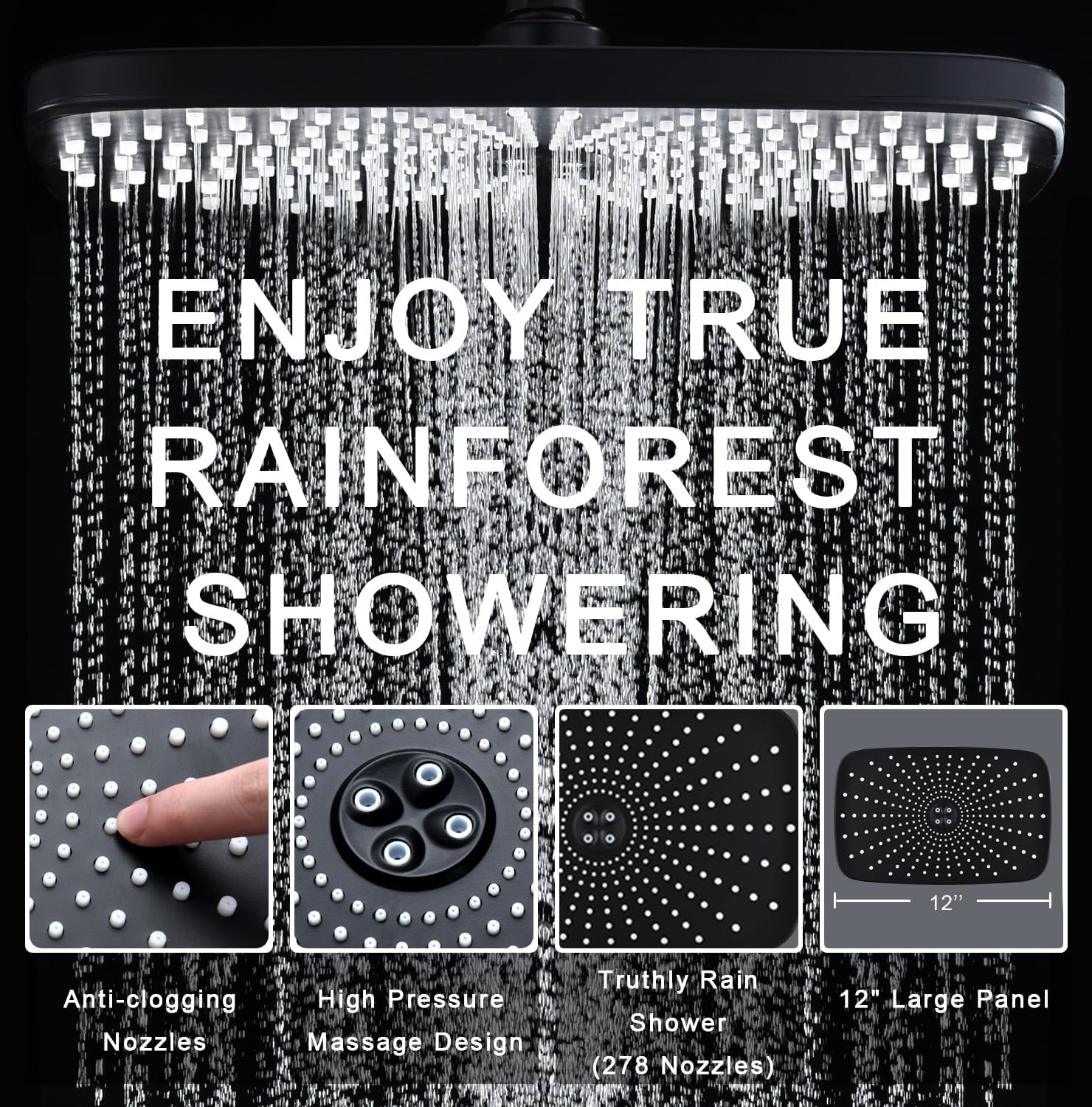 Experience Luxury with Our High-Pressure Rain Shower Head: Modern Handheld Spray Combo with 10 Versatile Settings and Magnetic Docking for Ultimate Comfort