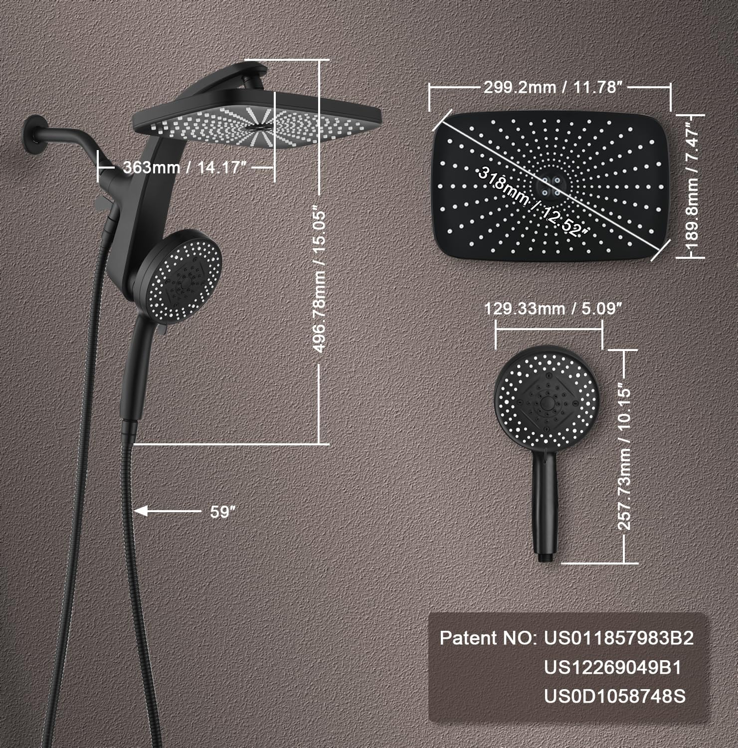 Experience Luxury with Our High-Pressure Rain Shower Head: Modern Handheld Spray Combo with 10 Versatile Settings and Magnetic Docking for Ultimate Comfort
