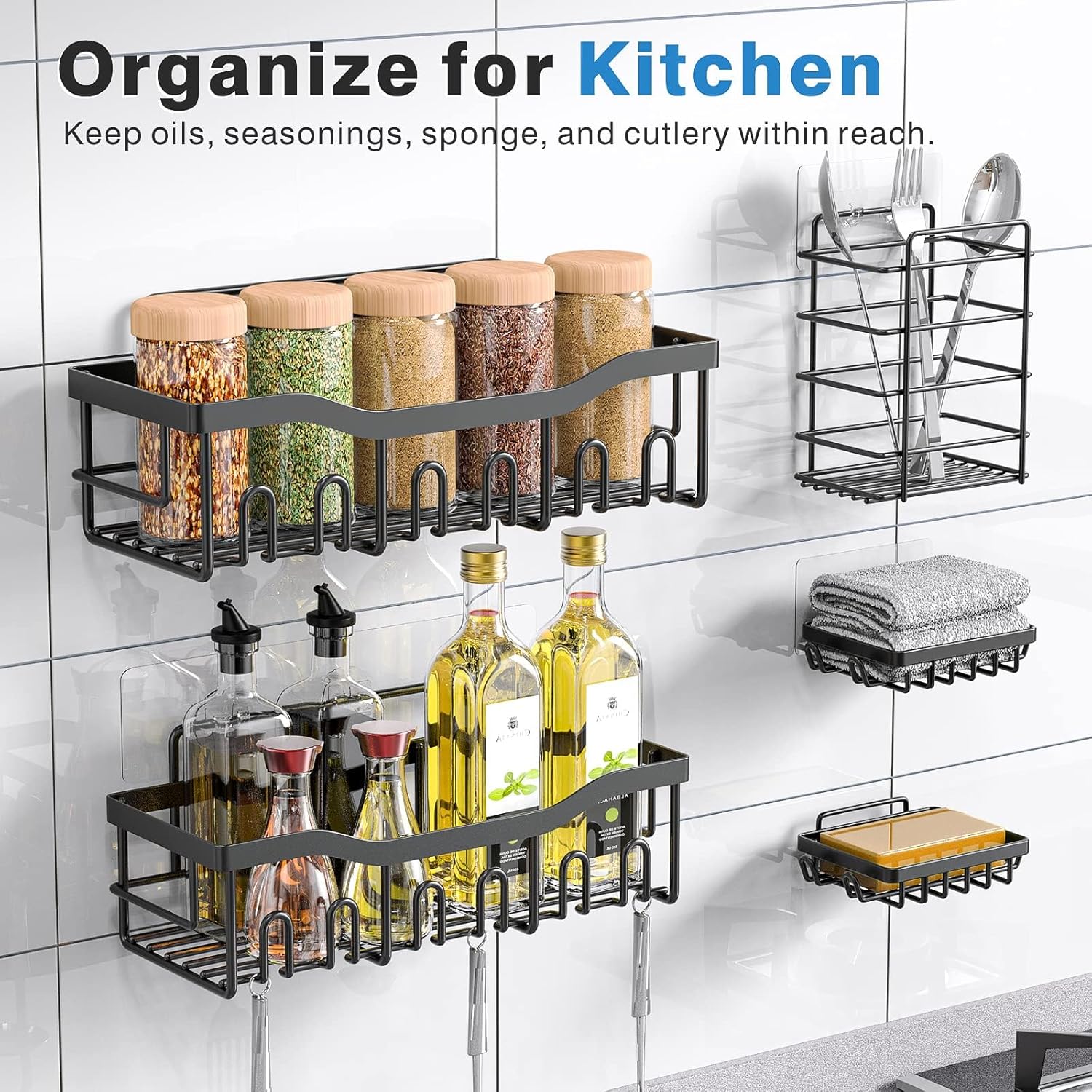 Transform Your Bathroom with Our 5-Pack Adhesive Shower Caddy Set - Rustproof Stainless Steel Organizers for Effortless Storage and Style!
