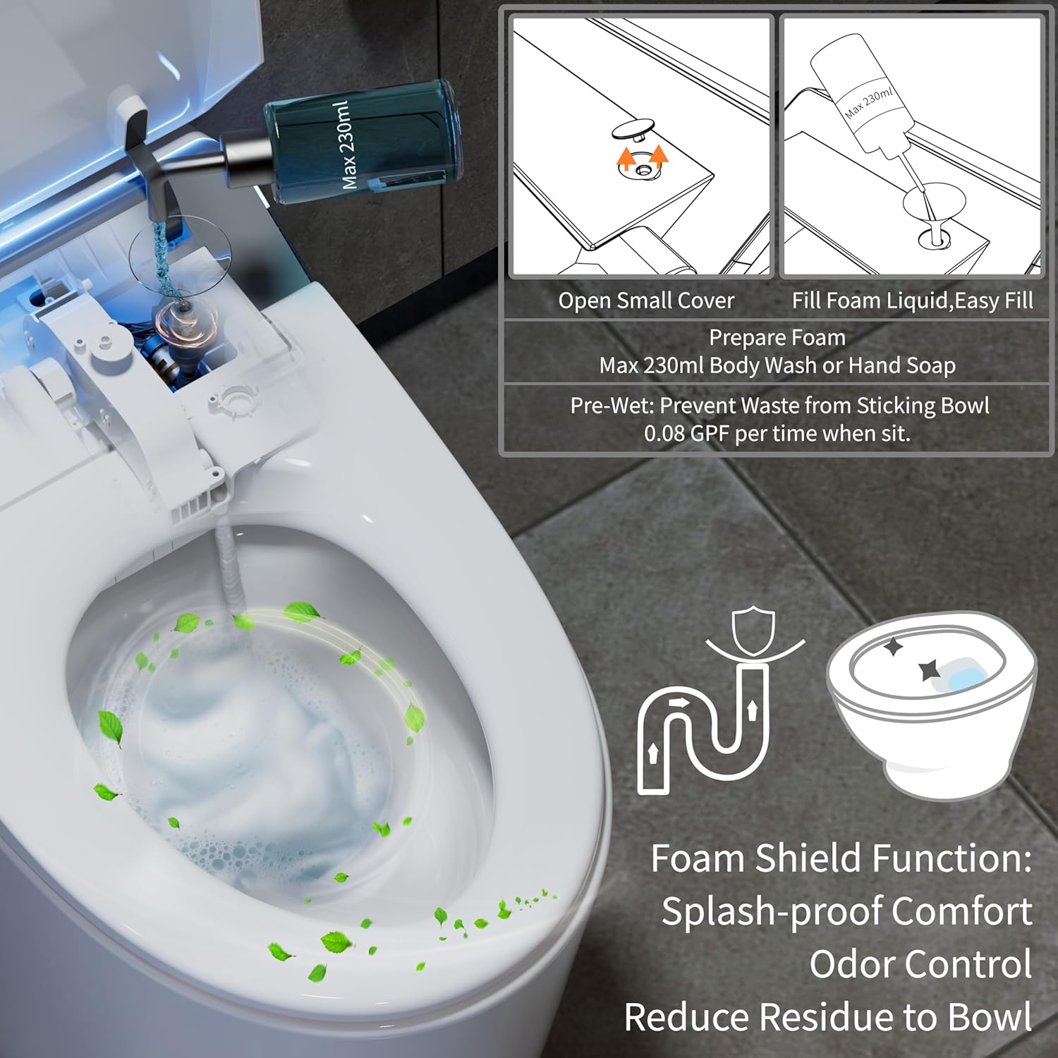 Experience Ultimate Comfort with the ihatit IS-D10PRO Smart Toilet: Auto Open/Close, Heated Seat, and Advanced Bidet Features for a Luxurious Bathroom Upgrade