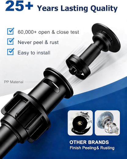 SREEZNX Matte Black Waterfall Bathroom Faucet - Modern 3-Hole Widespread Design with Pop-Up Drain for Stylish Vanities