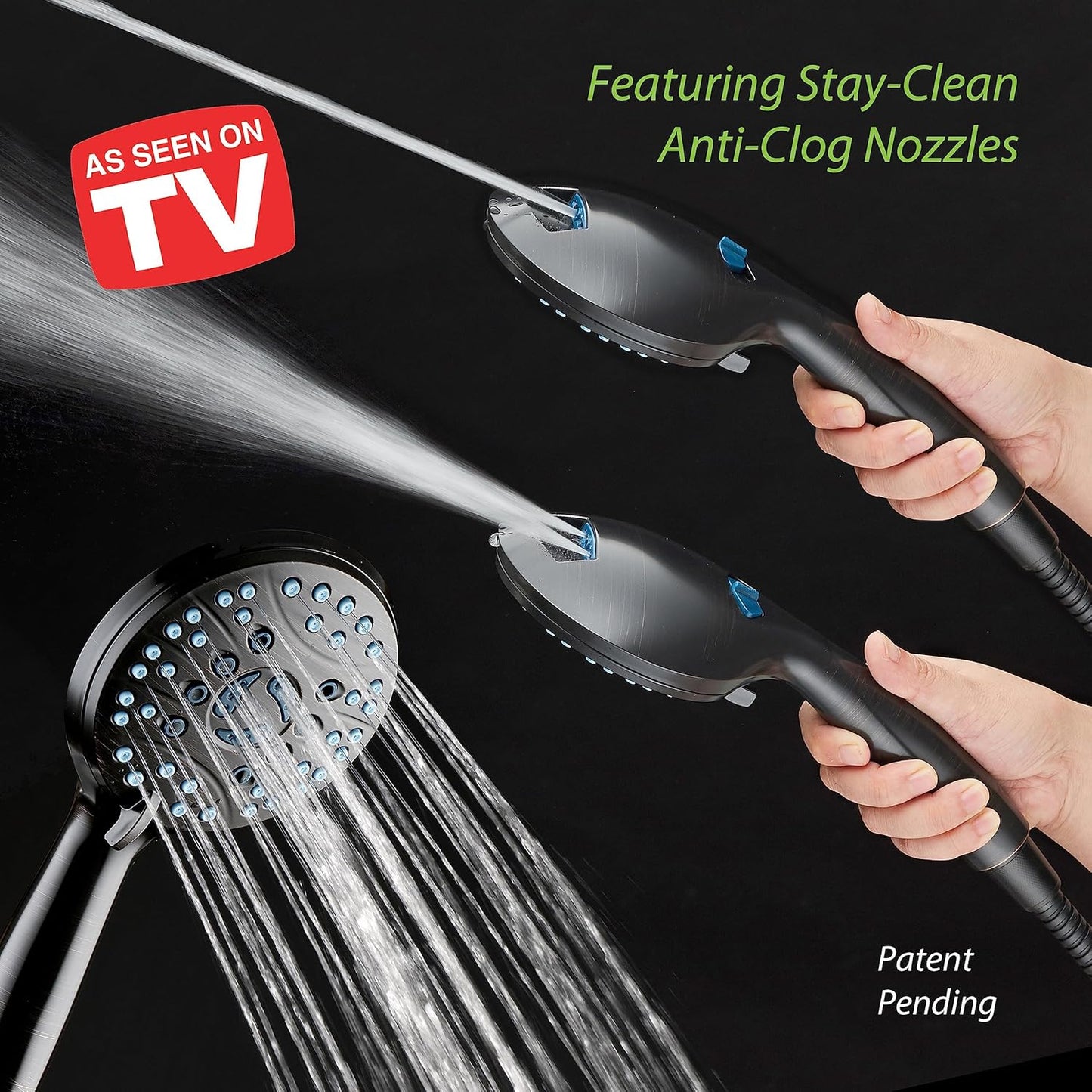 Transform Your Shower Experience with the Aquacare High Pressure Handheld/Rain Shower Head Combo - 50 Modes, Adjustable Arm, and Anti-Clog Nozzles in Elegant Oil Rubbed Bronze