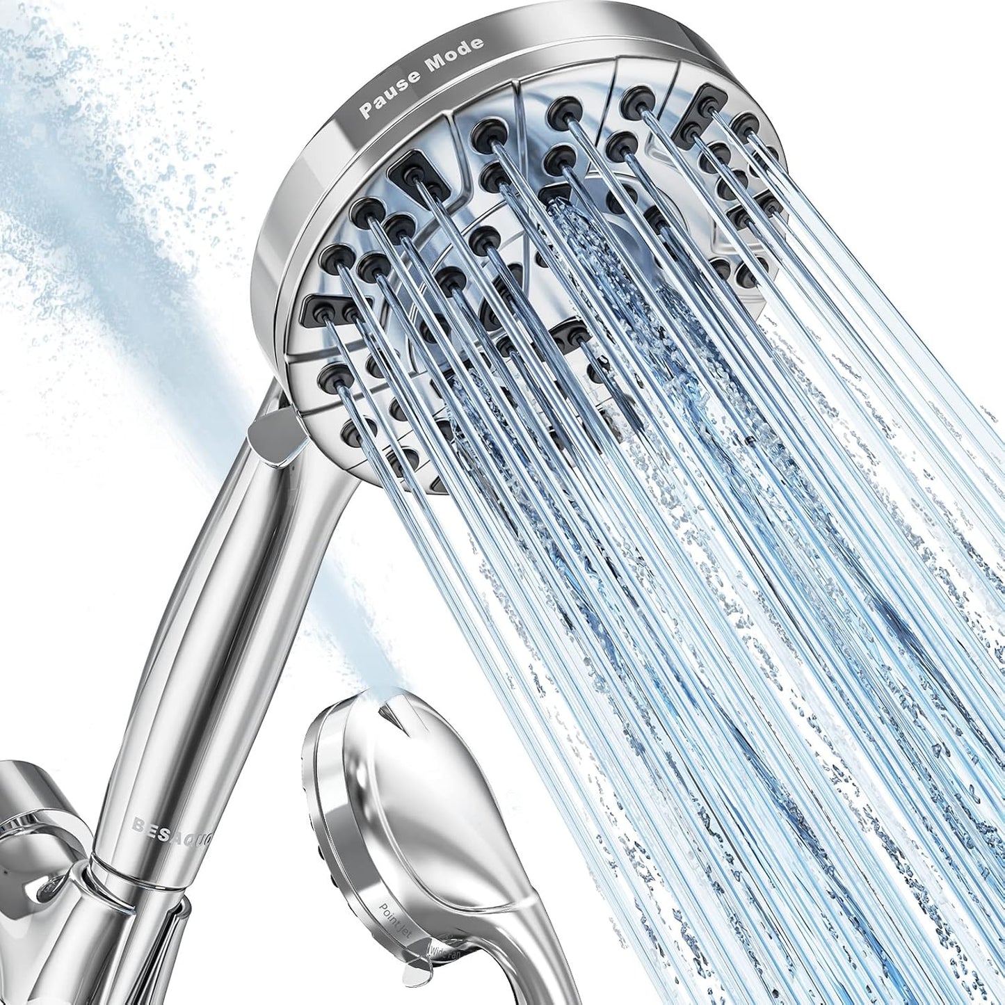 Transform Your Shower Experience with the 10 Functions High Pressure Handheld Shower Head - Featuring Built-In Pause Mode & Dual Power Wash Options, Complete with a Durable 6.5Ft Leakproof Hose & Metal Bracket