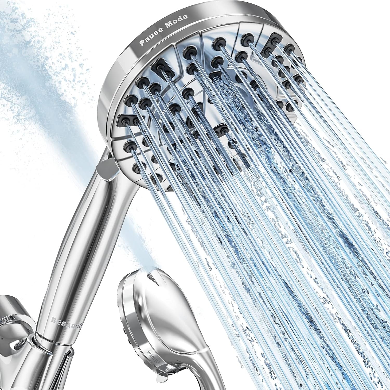 Transform Your Shower Experience with the 10 Functions High Pressure Handheld Shower Head - Featuring Built-In Pause Mode & Dual Power Wash Options, Complete with a Durable 6.5Ft Leakproof Hose & Metal Bracket